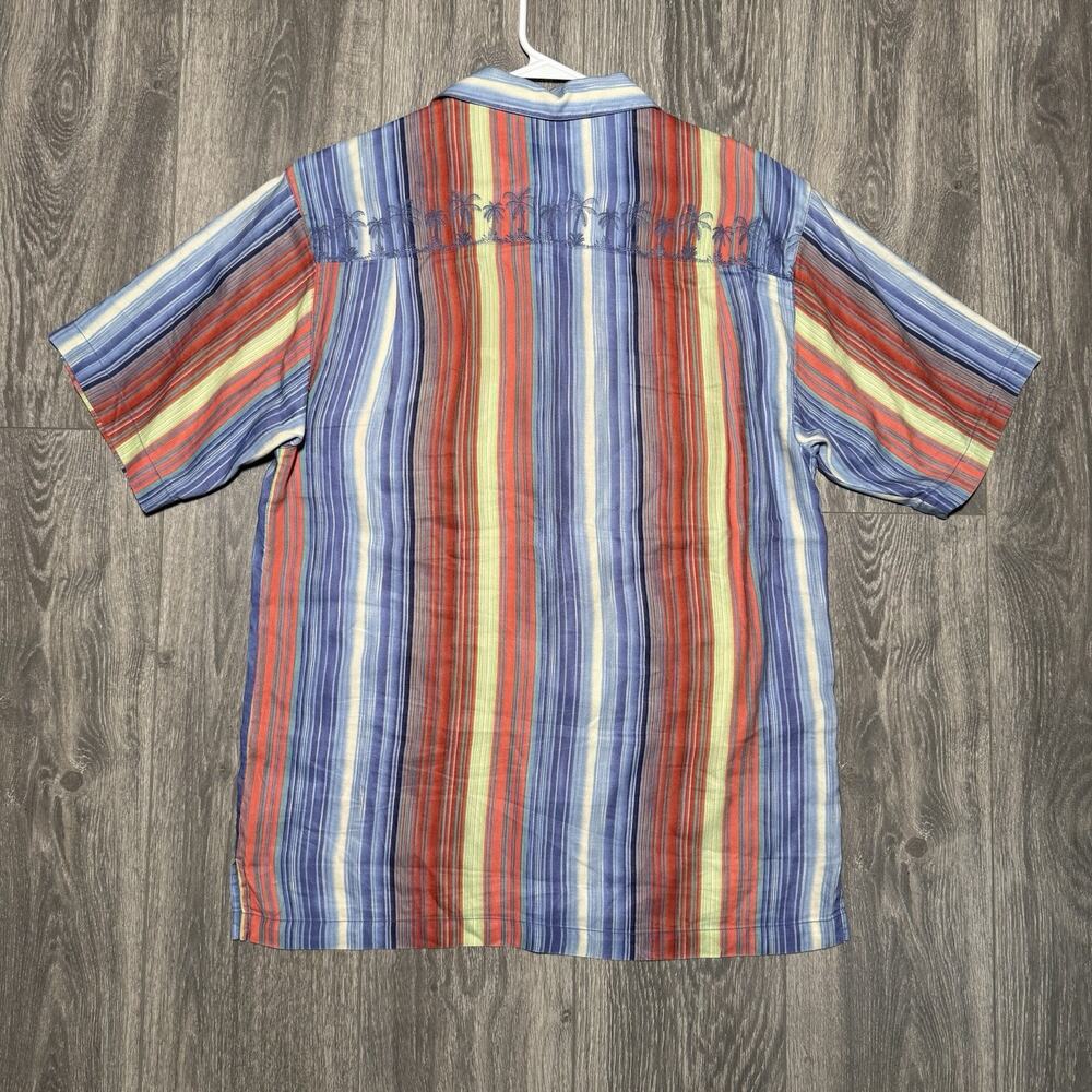 Tommy Bahama Colorful Striped Linen & Silk Blend Camp Button Up Shirt Mens Small - Picture 3 of 9